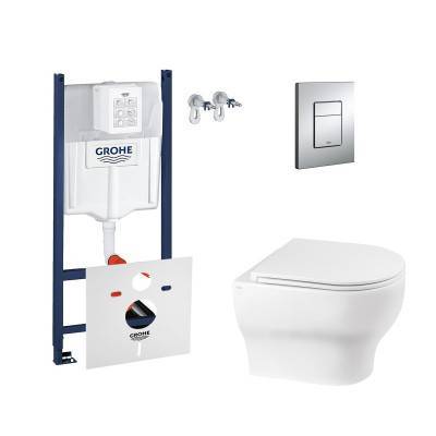 Будкрам купить Набор инсталляция 4 в 1 Grohe Rapid SL 3884000G + унитаз с сиденьем Qtap Aries QT0333063ERW