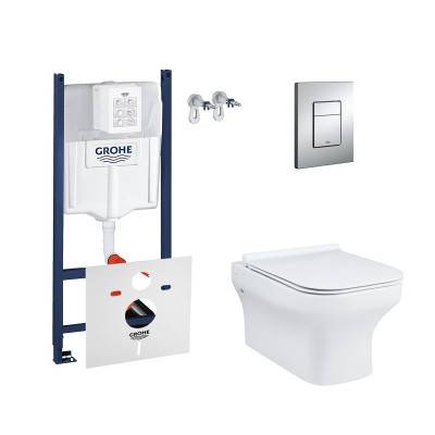 Будкрам купить Набор инсталляция 4 в 1 Grohe Rapid SL 3884000G + унитаз с сиденьем Qtap Cardinal QT0433C660HW