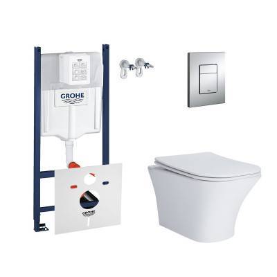 Будкрам купить Набор инсталляция 4 в 1 Grohe Rapid SL 3884000G + унитаз с сиденьем Qtap Presto QT24332615EW