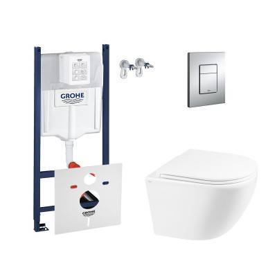Будкрам купить Набор инсталляция 4 в 1 Grohe Rapid SL 3884000G + унитаз с сиденьем Qtap Robin QT1333046ENRW