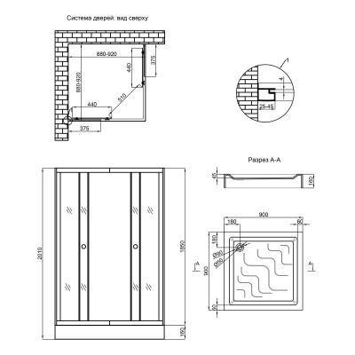 Будкрам купить Набор Lidz душевая кабина Wawel SC90x90.SAT.LOW.GR, стекло тонированное 4 мм + поддон Mazur Набор Lidz душевая кабина Wawel SC90x90.SAT.LOW.GR, стекло тонированное 4 мм + поддон Mazur 2