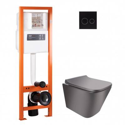 Будкрам купить Набор Qtap инсталляция 4 в 1 с панелью смыва Nest (QT0233M370 + QT0211P01V1178MB) + унитаз с сиденьем Tern QT1433053ERMB