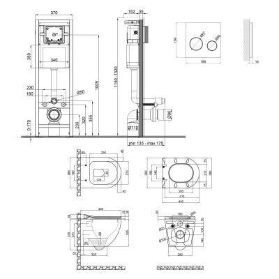 Будкрам купить Набор Qtap инсталляция 4 в 1 с панелью смыва Nest (QT0233M370 + QT0211P01V1178MB) + унитаз с сиденьем Robin QT1333046ERMB Набор Qtap инсталляция 4 в 1 с панелью смыва Nest (QT0233M370 + QT0211P01V1178MB) + унитаз с сиденьем Robin QT1333046ERMB 2