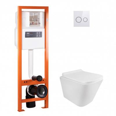 Будкрам купить Набор Qtap инсталляция 4 в 1 с панелью смыва Nest (QT0233M370 + QT0211P01V1176W) + унитаз с сиденьем Tern QT1733052ERW