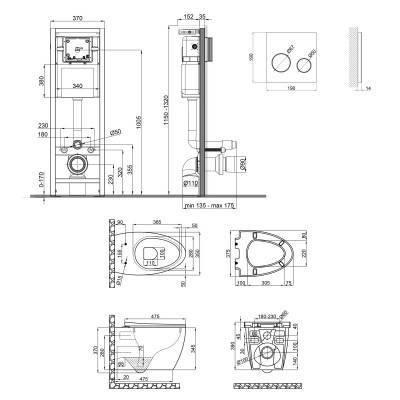Будкрам купить Набор Qtap инсталляция 4 в 1 с панелью смыва Nest (QT0233M370 + QT0211P01V1176W) + унитаз с сиденьем Leo QT11331002ERW Набор Qtap инсталляция 4 в 1 с панелью смыва Nest (QT0233M370 + QT0211P01V1176W) + унитаз с сиденьем Leo QT11331002ERW 2