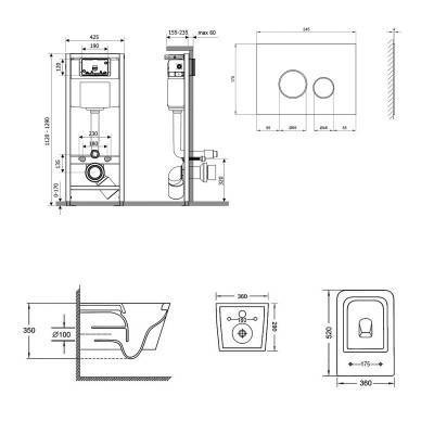 Будкрам купить Набор Qtap инсталляция 4 в 1 с панелью смыва Nest (QT0133M425 + QT0111V1164GW) + унитаз с сиденьем Crow QT05335170W Набор Qtap инсталляция 4 в 1 с панелью смыва Nest (QT0133M425 + QT0111V1164GW) + унитаз с сиденьем Crow QT05335170W 2