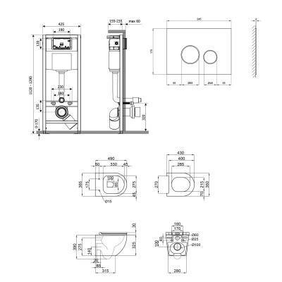 Будкрам купить Набор Qtap инсталляция 4 в 1 с панелью смыва Nest (QT0133M425 + QT0111V1164GW) + унитаз с сиденьем Robin QT1333046ENR Набор Qtap инсталляция 4 в 1 с панелью смыва Nest (QT0133M425 + QT0111V1164GW) + унитаз с сиденьем Robin QT1333046ENR 2