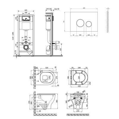 Будкрам купить Набор Qtap инсталляция 4 в 1 с панелью смыва Nest (QT0133M425 + QT0111V1164GW) + унитаз с сиденьем Aries QT0333063ERW Набор Qtap инсталляция 4 в 1 с панелью смыва Nest (QT0133M425 + QT0111V1164GW) + унитаз с сиденьем Aries QT0333063ERW 2