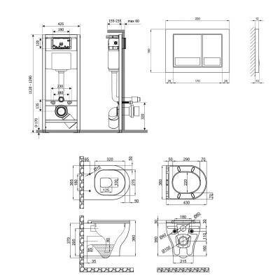 Будкрам купить Набор Qtap инсталляция 4 в 1 с панелью смыва Nest (QT0133M425 + QT0111M06029SAT) + унитаз с сиденьем Aries QT0333063ERW Набор Qtap инсталляция 4 в 1 с панелью смыва Nest (QT0133M425 + QT0111M06029SAT) + унитаз с сиденьем Aries QT0333063ERW 2