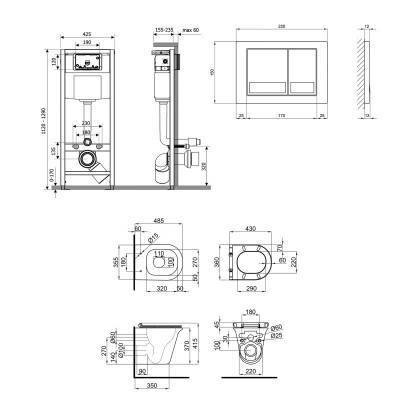 Будкрам купить Набор Qtap инсталляция 4 в 1 с панелью смыва Nest (QT0133M425 + QT0111M06028CRM) + унитаз с сиденьем Virgo QT1833051ERW Набор Qtap инсталляция 4 в 1 с панелью смыва Nest (QT0133M425 + QT0111M06028CRM) + унитаз с сиденьем Virgo QT1833051ERW 2