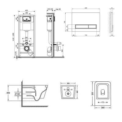 Будкрам купить Набор Qtap инсталляция 4 в 1 с панелью смыва Nest (QT0133M425 + QT0111M08382SAT) + унитаз с сиденьем Crow QT05335170W Набор Qtap инсталляция 4 в 1 с панелью смыва Nest (QT0133M425 + QT0111M08382SAT) + унитаз с сиденьем Crow QT05335170W 2