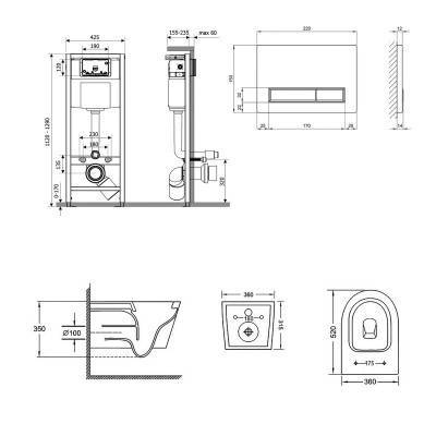Будкрам купить Набор Qtap инсталляция 4 в 1 с панелью смыва Nest (QT0133M425 + QT0111M08382SAT) + унитаз с сиденьем Jay QT07335176W Набор Qtap инсталляция 4 в 1 с панелью смыва Nest (QT0133M425 + QT0111M08382SAT) + унитаз с сиденьем Jay QT07335176W 2