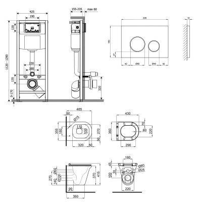 Будкрам купить Набор Qtap инсталляция 4 в 1 с панелью смыва Nest (QT0133M425 + QT0111M11112CRM) + унитаз с сиденьем Virgo QT1833051ERW Набор Qtap инсталляция 4 в 1 с панелью смыва Nest (QT0133M425 + QT0111M11112CRM) + унитаз с сиденьем Virgo QT1833051ERW 2