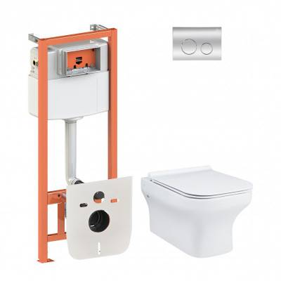 Будкрам купить Набор Qtap инсталляция 4 в 1 с панелью смыва Nest (QT0133M425 + QT0111M11112CRM) + унитаз с сиденьем Cardinal QT0333063ERW
