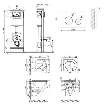 Будкрам купить Набор Qtap инсталляция 4 в 1 с панелью смыва Nest (QT0133M425 + QT0111M11110W) + унитаз с сиденьем Robin QT1333046ERW Набор Qtap инсталляция 4 в 1 с панелью смыва Nest (QT0133M425 + QT0111M11110W) + унитаз с сиденьем Robin QT1333046ERW 2
