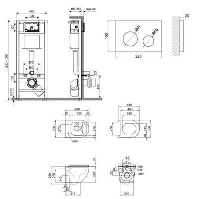 Будкрам купить Набор Qtap инсталляция 4 в 1 с панелью смыва Nest (QT0133M425 + QT0111M11110W) + унитаз с сиденьем Robin QT1333046ENRW Набор Qtap инсталляция 4 в 1 с панелью смыва Nest (QT0133M425 + QT0111M11110W) + унитаз с сиденьем Robin QT1333046ENRW 2