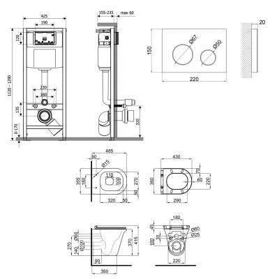Будкрам купить Набор Qtap инсталляция 4 в 1 с панелью смыва Nest (QT0133M425 + QT0111M11110W) + унитаз с сиденьем Virgo QT1833051ERW Набор Qtap инсталляция 4 в 1 с панелью смыва Nest (QT0133M425 + QT0111M11110W) + унитаз с сиденьем Virgo QT1833051ERW 2