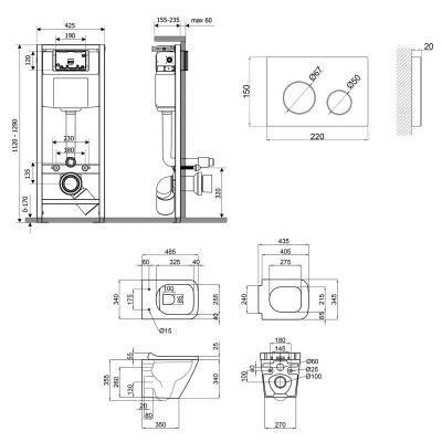 Будкрам купить Набор Qtap инсталляция 4 в 1 с панелью смыва Nest (QT0133M425 + QT0111M11V1114W) + унитаз с сиденьем Tern QT1733052ERW Набор Qtap инсталляция 4 в 1 с панелью смыва Nest (QT0133M425 + QT0111M11V1114W) + унитаз с сиденьем Tern QT1733052ERW 2