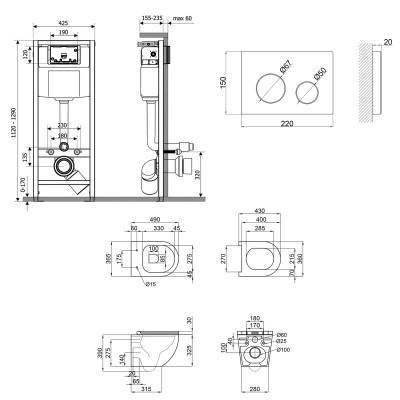 Будкрам купити Набір Qtap інсталяція 4 в 1 з панеллю змиву Nest (QT0133M425 + QT0111M11V1114W) + унітаз з сидінням Robin QT1333046ENRW Набір Qtap інсталяція 4 в 1 з панеллю змиву Nest (QT0133M425 + QT0111M11V1114W) + унітаз з сидінням Robin QT1333046ENRW 2