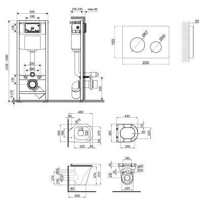 Будкрам купить Набор Qtap инсталляция 4 в 1 с панелью смыва Nest (QT0133M425 + QT0111M11V1114W) + унитаз с сиденьем Virgo QT1833051ERW Набор Qtap инсталляция 4 в 1 с панелью смыва Nest (QT0133M425 + QT0111M11V1114W) + унитаз с сиденьем Virgo QT1833051ERW 2