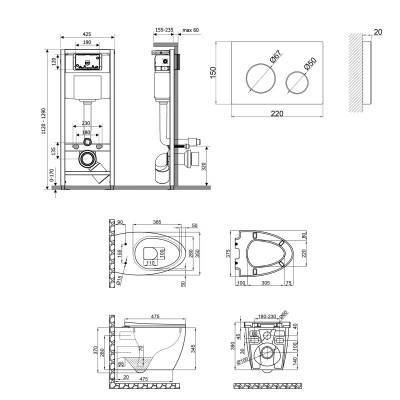 Будкрам купить Набор Qtap инсталляция 4 в 1 с панелью смыва Nest (QT0133M425 + QT0111M11V1114W) + унитаз с сиденьем Leo QT11331002ERW Набор Qtap инсталляция 4 в 1 с панелью смыва Nest (QT0133M425 + QT0111M11V1114W) + унитаз с сиденьем Leo QT11331002ERW 2