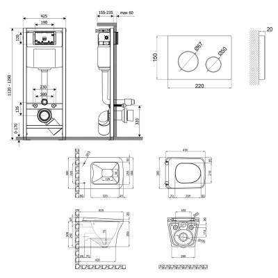 Будкрам купить Набор Qtap инсталляция 4 в 1 с панелью смыва Nest (QT0133M425 + QT0111M11V1114W) + унитаз с сиденьем Gemini QT25332614EW Набор Qtap инсталляция 4 в 1 с панелью смыва Nest (QT0133M425 + QT0111M11V1114W) + унитаз с сиденьем Gemini QT25332614EW 2
