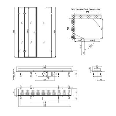 Будкрам купить Набор Qtap душевая кабина Capricorn CRM1018RC6 100х80, стекло Clear 6 мм + трап линейный Dry FB304-600 с сухим затвором и нержавеющей решеткой 600х73 мм Набор Qtap душевая кабина Capricorn CRM1018RC6 100х80, стекло Clear 6 мм + трап линейный Dry FB304-600 с сухим затвором и нержавеющей решеткой 600х73 мм 2