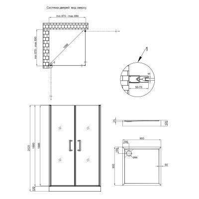 Будкрам купить Набор Qtap душевая кабина Gemini CRM1099SC Clear 2020x900x900 мм + поддон Tern 309912C 90x90x12 см с сифоном Набор Qtap душевая кабина Gemini CRM1099SC Clear 2020x900x900 мм + поддон Tern 309912C 90x90x12 см с сифоном 2