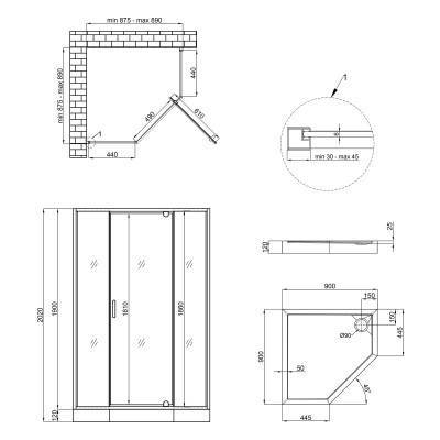 Будкрам купить Набор Qtap душевая кабина Leo CRM10995-AC6 Clear 2020x900x900 мм + поддон Diamond 309912 90x90x12 см с сифоном Набор Qtap душевая кабина Leo CRM10995-AC6 Clear 2020x900x900 мм + поддон Diamond 309912 90x90x12 см с сифоном 2