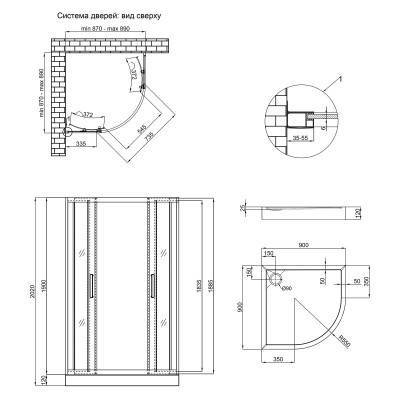 Будкрам купить Набор Qtap душевая кабина Taurus CRM1099AC6 Clear 2020x900x900 мм + поддон Robin 309912C 90x90x12 см с сифоном Набор Qtap душевая кабина Taurus CRM1099AC6 Clear 2020x900x900 мм + поддон Robin 309912C 90x90x12 см с сифоном 2