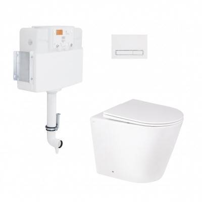 Будкрам купить Набор Qtap смывной бачок с панелью смыва Nest (QT0122490S4Q1 + QT0111M08V1384W) + унитаз с сиденьем Swan QT16223178W