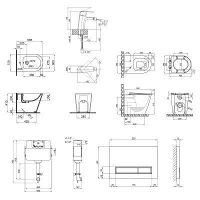 Будкрам купить Набор Qtap смывной бачок с панелью смыва Nest (QT0122490S4Q1 + QT0111M08V1384W) + унитаз Swan QT16223178W + биде Stork QT15443378W + смеситель для биде Arena QTARECRM001A Набор Qtap смывной бачок с панелью смыва Nest (QT0122490S4Q1 + QT0111M08V1384W) + унитаз Swan QT16223178W + биде Stork QT15443378W + смеситель для биде Arena QTARECRM001A 2