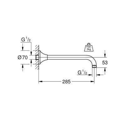 Будкрам купить Кронштейн для верхнего душа Grohe Grandera 27986IG0 Кронштейн для верхнего душа Grohe Grandera 27986IG0 2