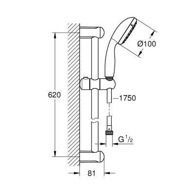 Будкрам купити Душовий гарнітур Grohe Tempesta 100 26162001 Душовий гарнітур Grohe Tempesta 100 26162001 2