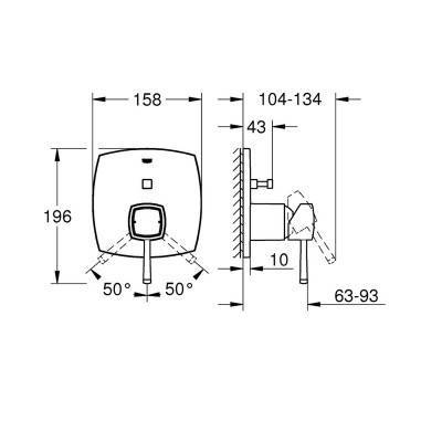 Будкрам купить Внешняя часть смесителя для душа Grohe Grandera 24068IG0 на два потребителя Внешняя часть смесителя для душа Grohe Grandera 24068IG0 на два потребителя 2