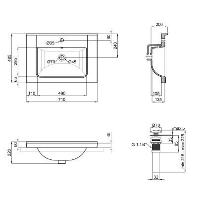 Будкрам купити Раковина Qtap Albatross Q 700х480х230 White з донним клапаном QT01115070QW Раковина Qtap Albatross Q 700х480х230 White з донним клапаном QT01115070QW 2