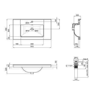 Будкрам купить Раковина Qtap Albatross Q 900х480х230 White с донным клапаном QT01115090QW Раковина Qtap Albatross Q 900х480х230 White с донным клапаном QT01115090QW 2