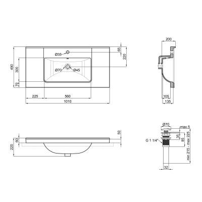 Будкрам купить Раковина Qtap Albatross Q 1000х480х230 White с донным клапаном QT01115100QW Раковина Qtap Albatross Q 1000х480х230 White с донным клапаном QT01115100QW 2