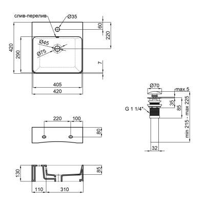 Будкрам купить Раковина Qtap Nando C 405х405х125 White с донным клапаном QT12117040CW Раковина Qtap Nando C 405х405х125 White с донным клапаном QT12117040CW 2