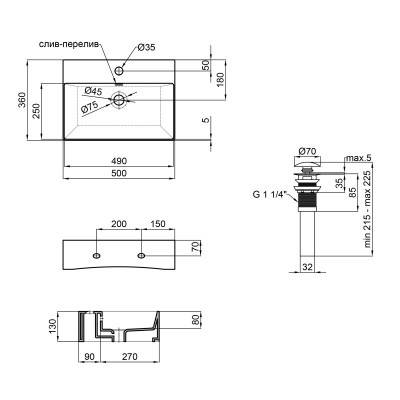 Будкрам купить Раковина Qtap Nando K 500х355х125 White с донным клапаном QT12117050KW Раковина Qtap Nando K 500х355х125 White с донным клапаном QT12117050KW 2