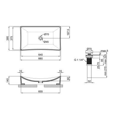 Будкрам купить Раковина-чаша Qtap Crow 655х380х140 White с донным клапаном QT05117065HW Раковина-чаша Qtap Crow 655х380х140 White с донным клапаном QT05117065HW 2