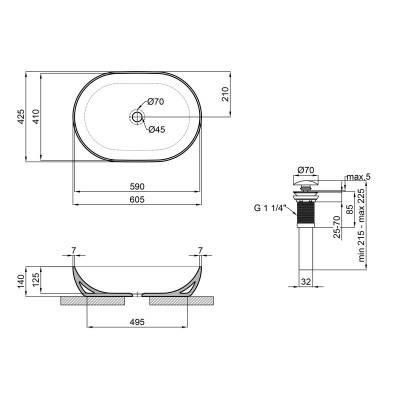 Будкрам купити Раковина-чаша Qtap Cardinal 600х400х145 White з донним клапаном QT04117060IW Раковина-чаша Qtap Cardinal 600х400х145 White з донним клапаном QT04117060IW 2