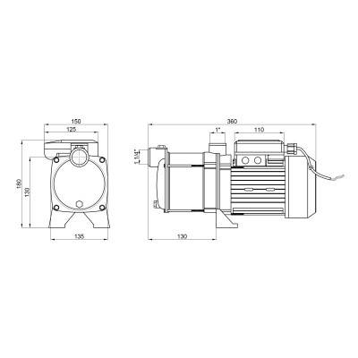 Будкрам купити Насос відцентровий багатоступінчастий Womar MH 90 2M 0,6 кВт Насос відцентровий багатоступінчастий Womar MH 90 2M 0,6 кВт 2
