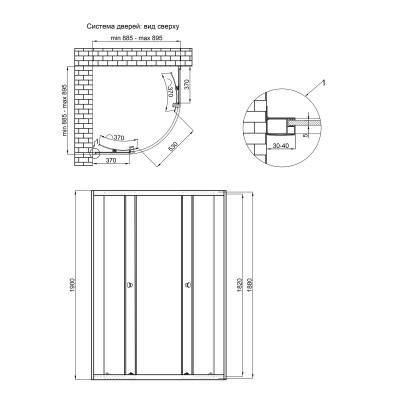 Будкрам купить Душевая кабина Qtap Presto New CRM1099AC5 1900х900х900 мм, стекло Clear, без поддона Душевая кабина Qtap Presto New CRM1099AC5 1900х900х900 мм, стекло Clear, без поддона 2