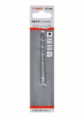 Будкрам купити Свердло HEX-9 скло / кераміка 6х90 мм Свердло HEX-9 скло / кераміка 6х90 мм 2