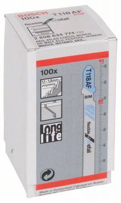Будкрам купить 100 Лобзиковых ПИЛОК T 118 AF Flexible for Metal, BIM 100 Лобзиковых ПИЛОК T 118 AF Flexible for Metal, BIM 2