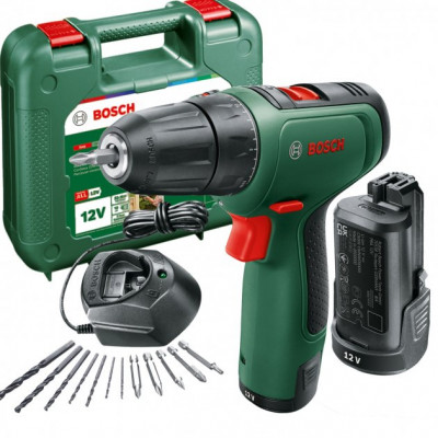 Будкрам купити Акумуляторний дриль-шуруповерт Bosch EasyDrill 1200 в кейсі, 2 акб PBA 12V 2 Ah, з/п, набір біт та свердл Акумуляторний дриль-шуруповерт Bosch EasyDrill 1200 в кейсі, 2 акб PBA 12V 2 Ah, з/п, набір біт та свердл 2