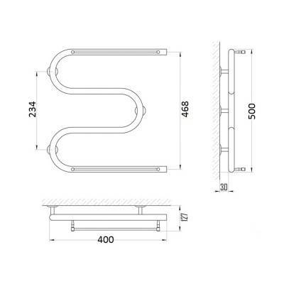 Будкрам купить Полотенцесушитель водяной Змеевик D 32х1" 50х40 с полотенцедержателем Полотенцесушитель водяной Змеевик D 32х1" 50х40 с полотенцедержателем 4