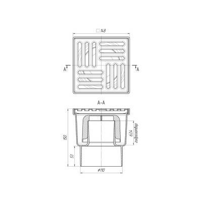 Будкрам купить Трап ANI Plast TA1212 вертикальный с нержавеющей решеткой 150х150 Трап ANI Plast TA1212 вертикальный с нержавеющей решеткой 150х150 4
