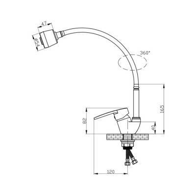 Будкрам купить Смеситель для кухни с рефлекторным изливом GF (CRM)S-04-008-1 EF Смеситель для кухни с рефлекторным изливом GF (CRM)S-04-008-1 EF 4